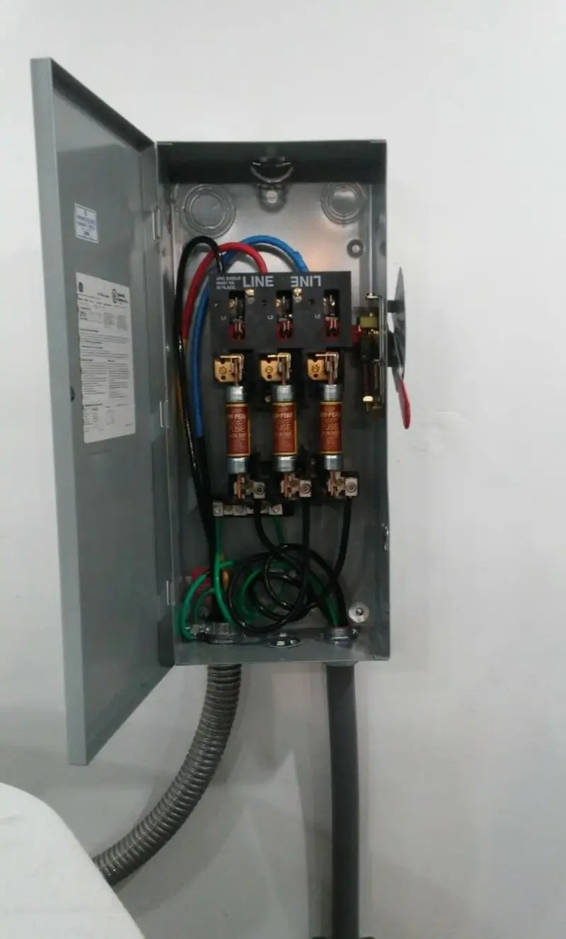 Three-phase disconnect switch installed for Electrical Wiring & Rewiring in Fife